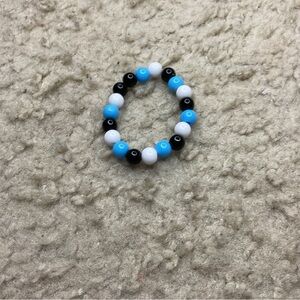 Kids Beaded Bracelet - Black, White, and Blue